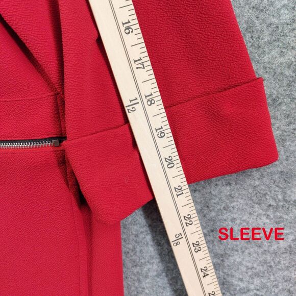 Ali Miles 1X Red Swing Jacket Plus Button Front 3/4 Sleeve Pocket Artsy Career - Picture 6 of 9